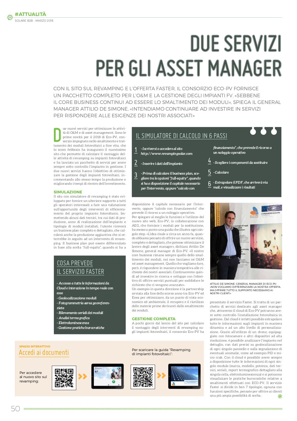 due servizi per gli asset manager